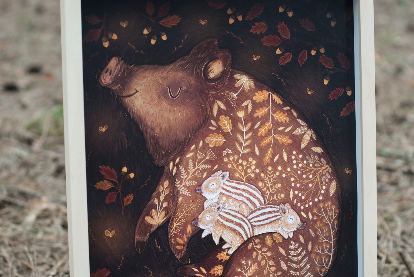 Sleeping Wild Boars Print