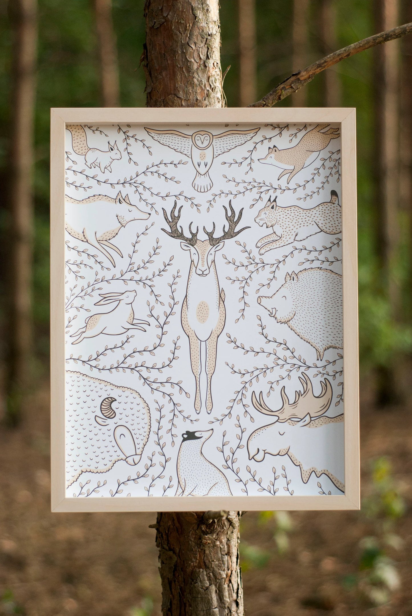 Woodland Animals Print