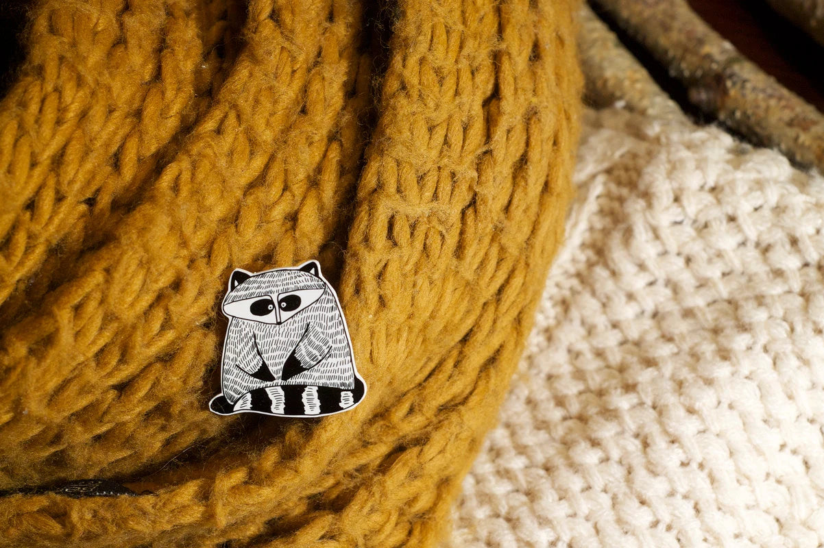 Raccoon Pin / Magnet / Needle Minder