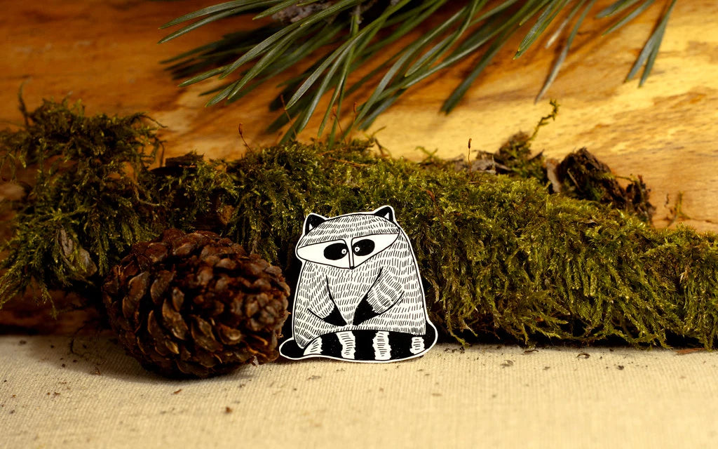 Raccoon Pin / Magnet / Needle Minder