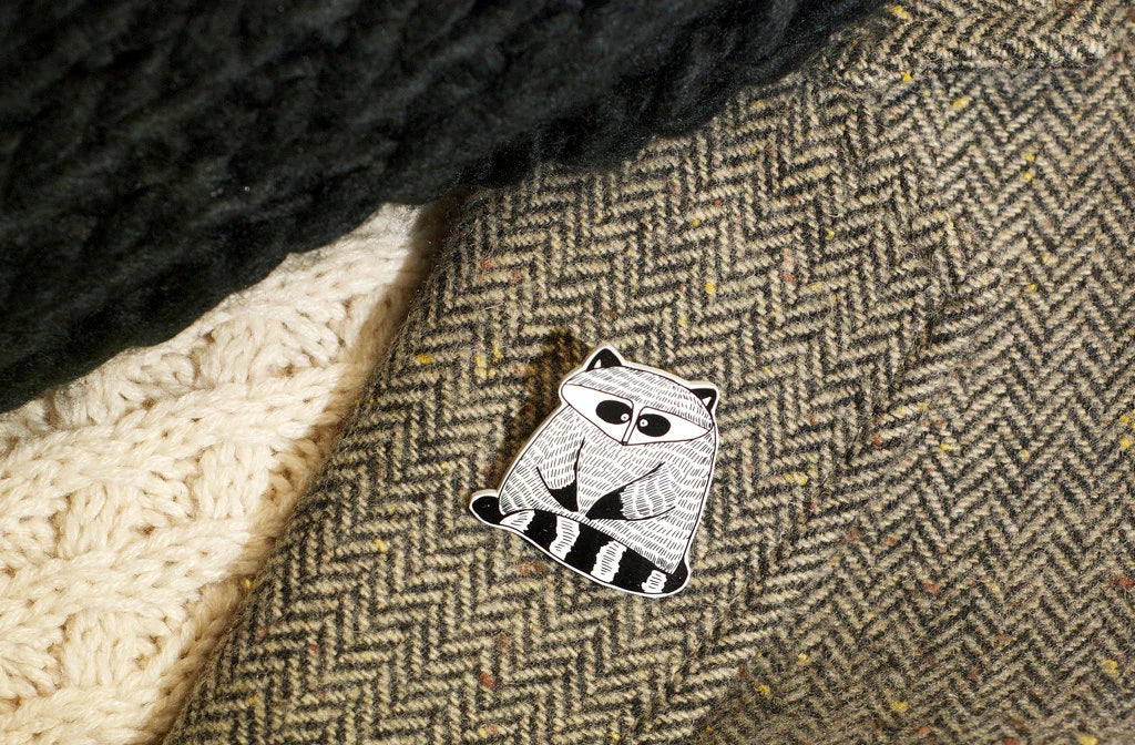 Raccoon Pin / Magnet / Needle Minder