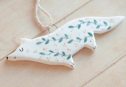Arctic Fox - Hanging Ornament