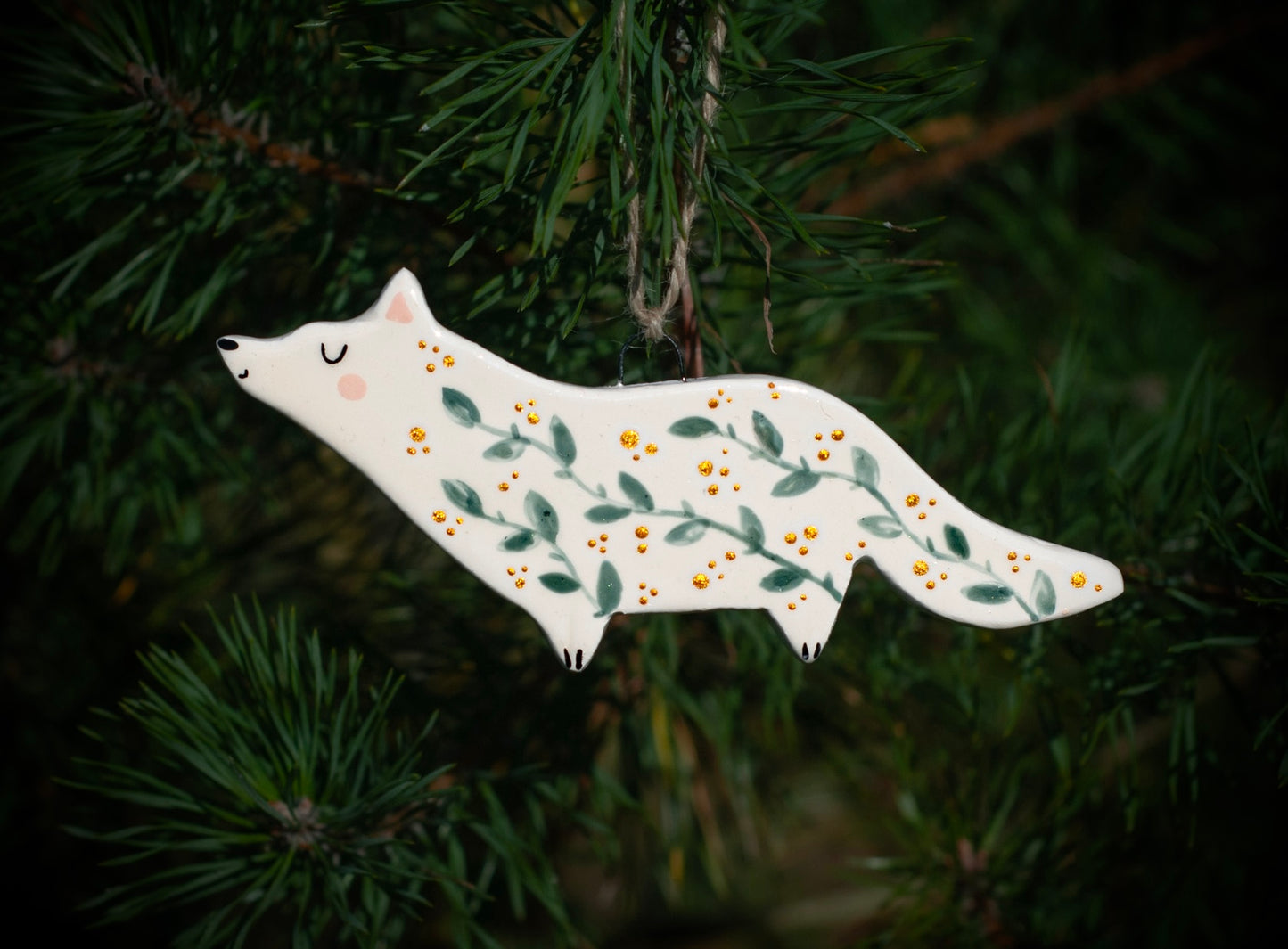 Arctic Fox - Hanging Ornament