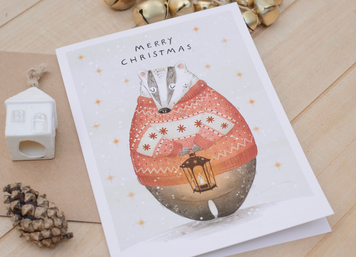 Christmas Badger Card