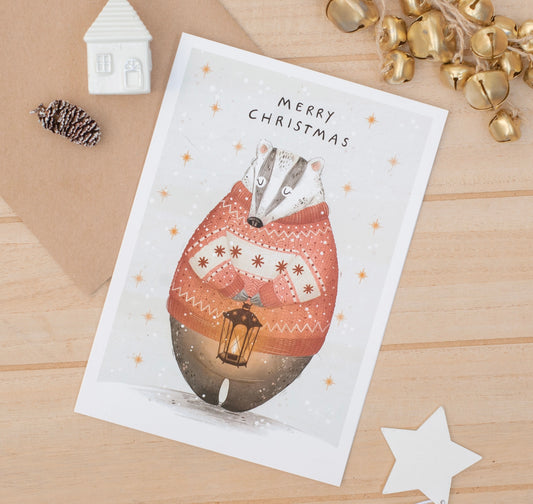 Christmas Badger Card