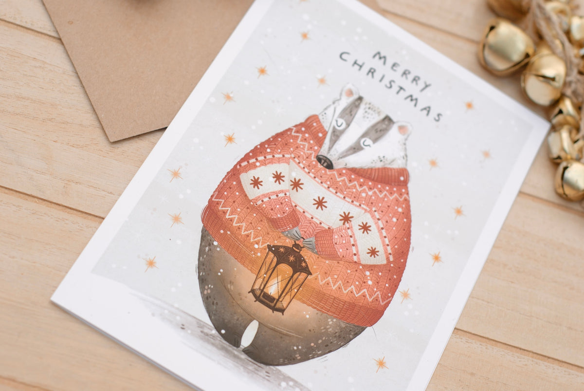 Christmas Badger Card