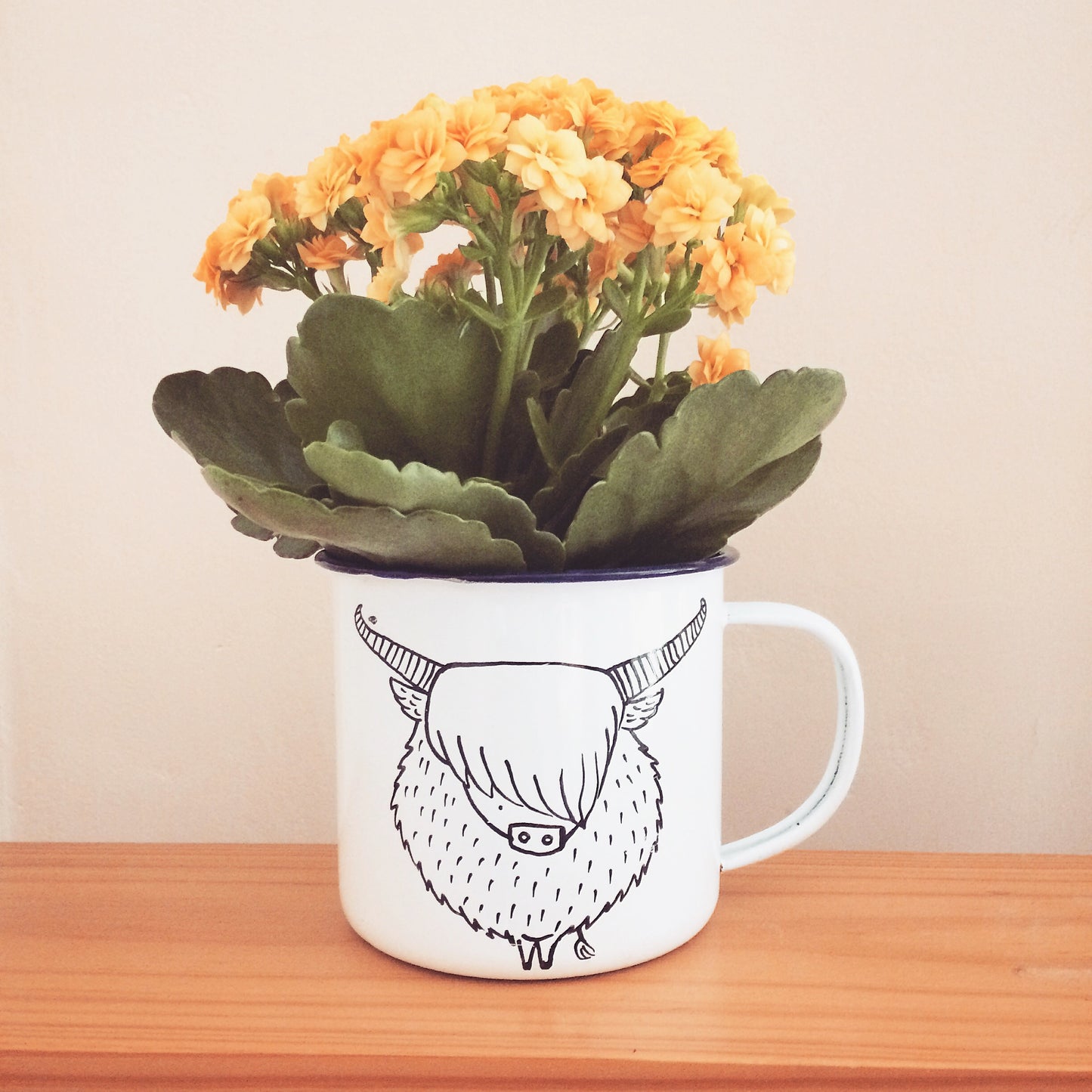 Highland Cow Enamel Mug