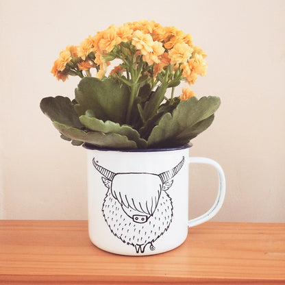 Highland Cow Enamel Mug