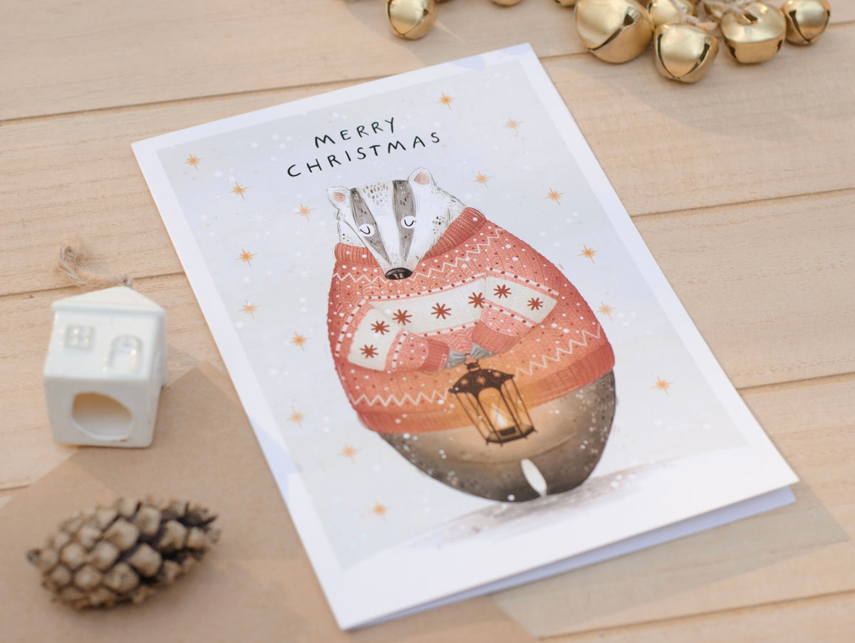 Christmas Badger Card
