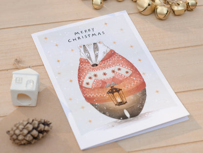 Christmas Badger Card