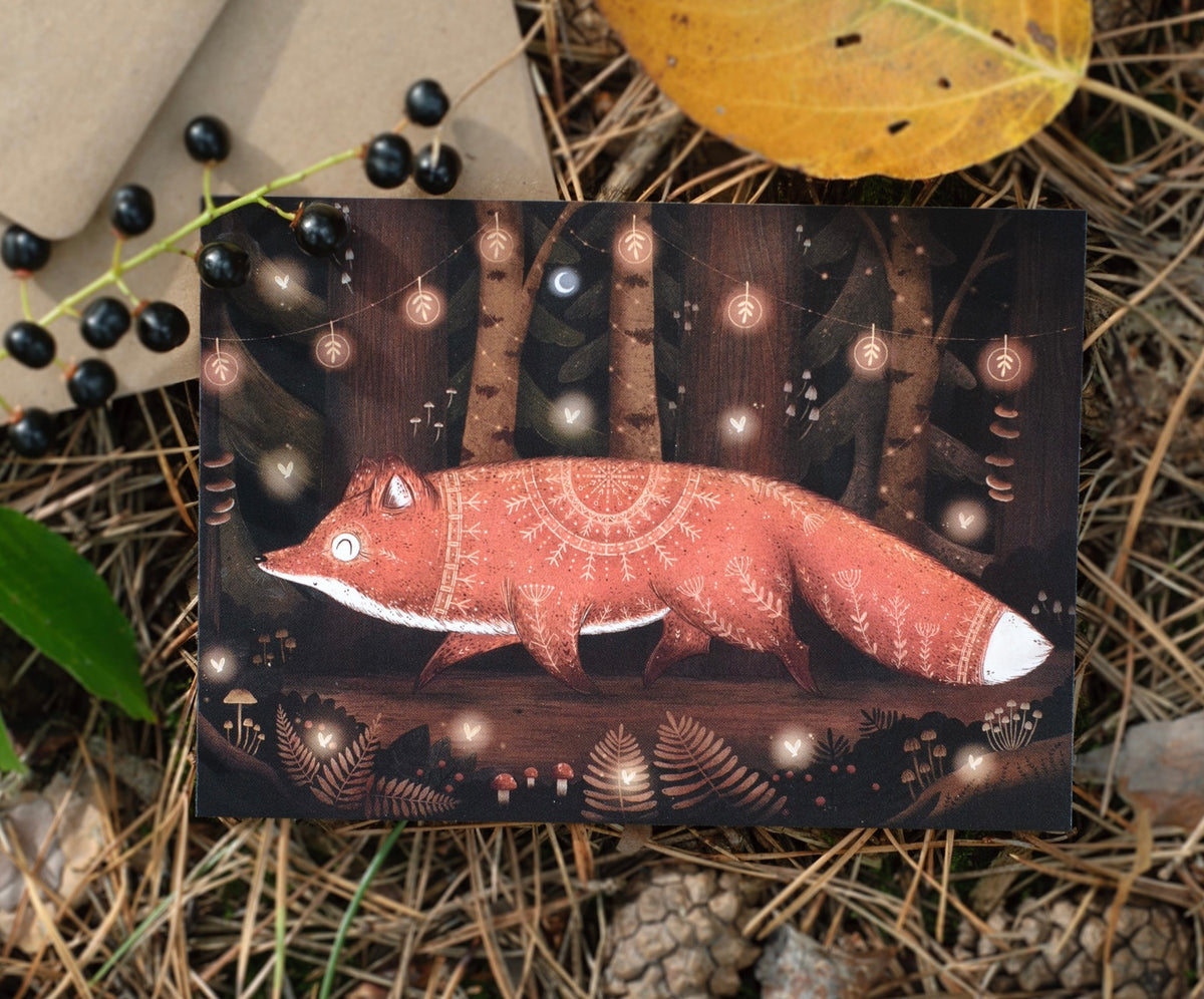 Night Fox Postcard