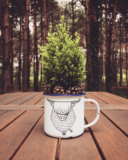 Highland Cow Enamel Mug