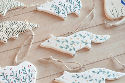 Arctic Fox - Hanging Ornament