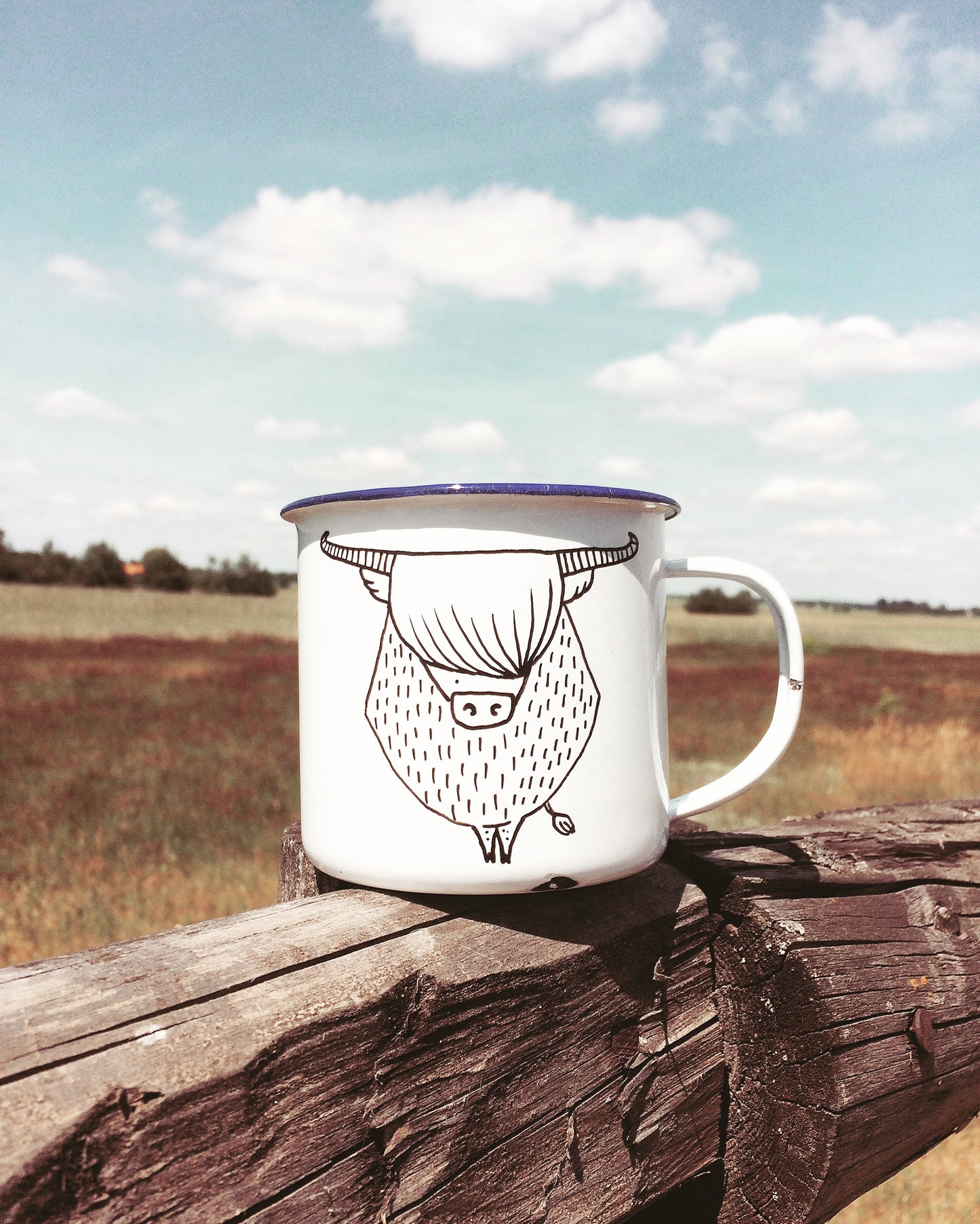 Highland Cow Enamel Mug