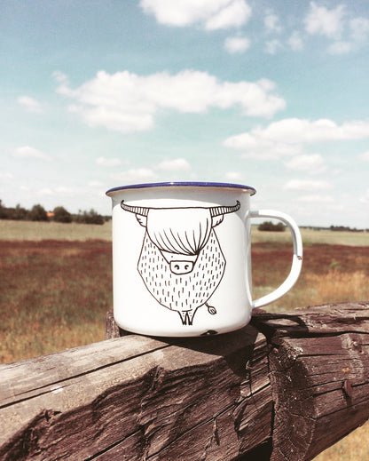 Highland Cow Enamel Mug