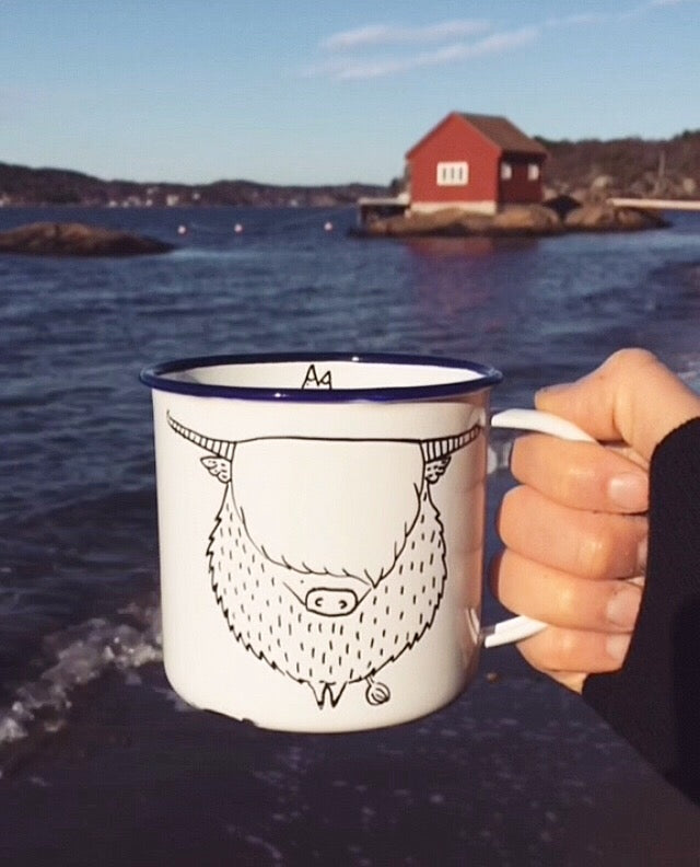 Highland Cow Enamel Mug
