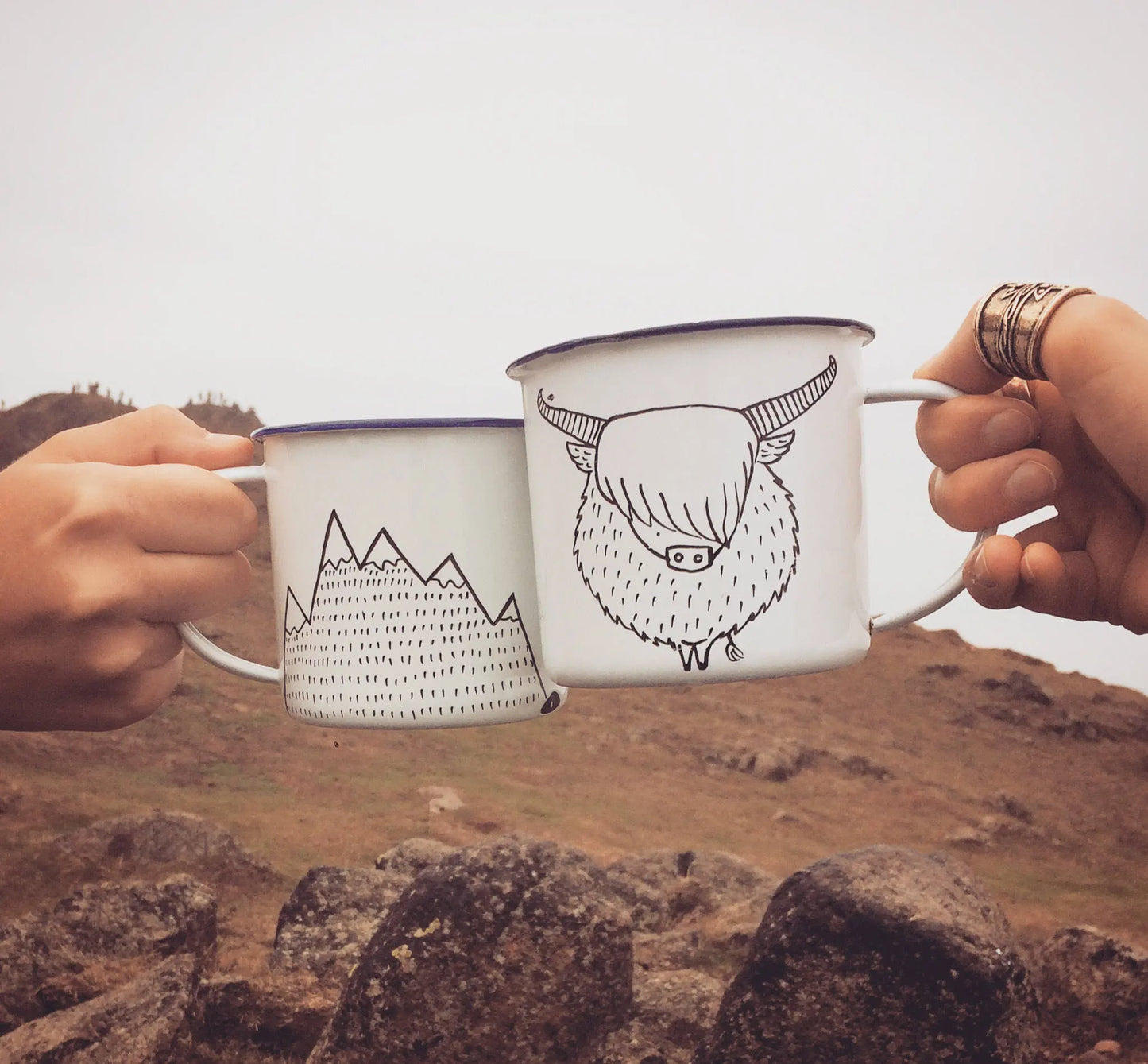 Highland Cow Enamel Mug