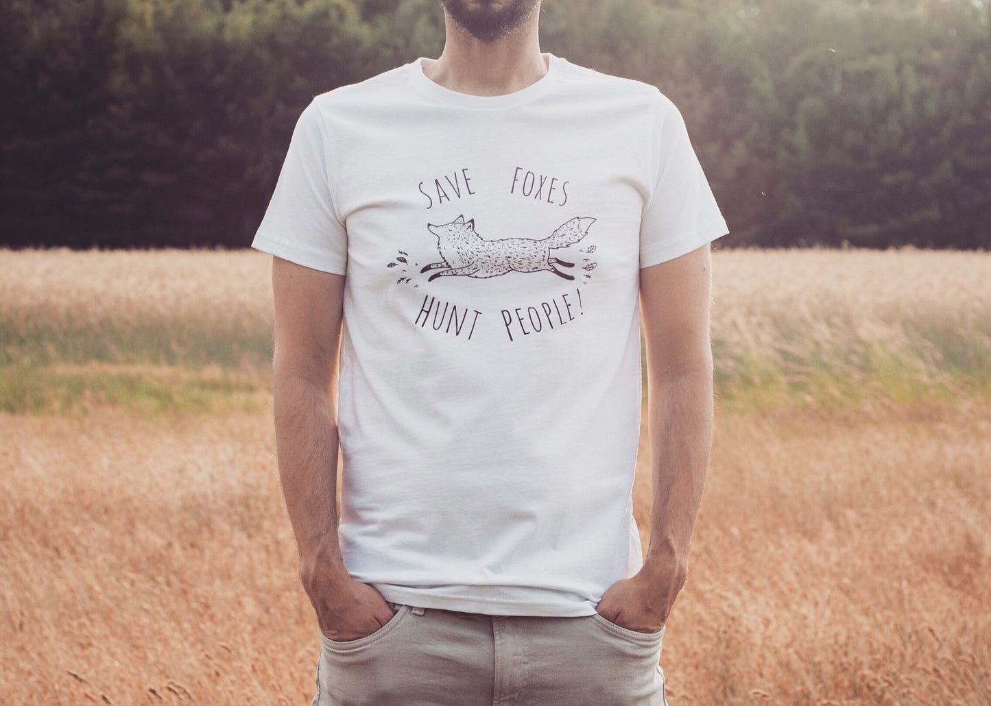 Fox T-shirt - Save Foxes Hunt People