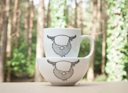 Highland Cow Set - Mug + Bowl + Plate