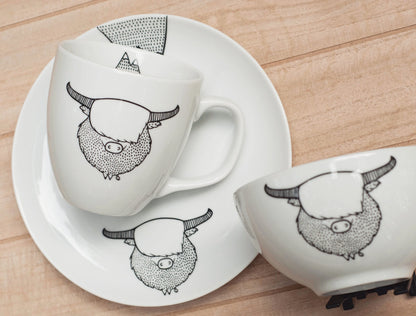 Highland Cow Set - Mug + Bowl + Plate