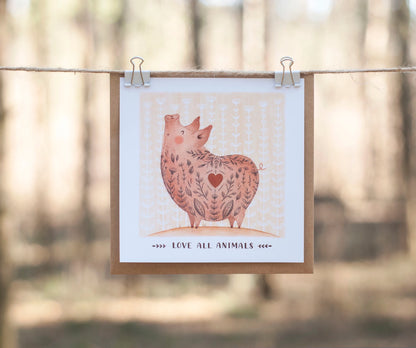 Vegan Pig Postcard