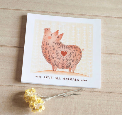 Vegan Pig Postcard