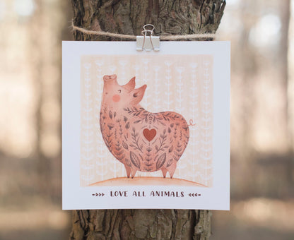 Vegan Pig Postcard