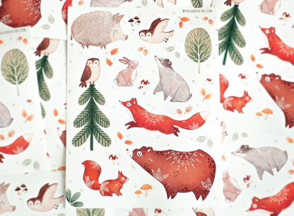 Sticker Sheet - Woodland Animals