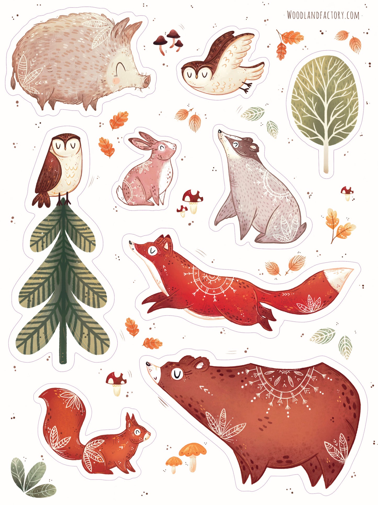 Sticker Sheet - Woodland Animals