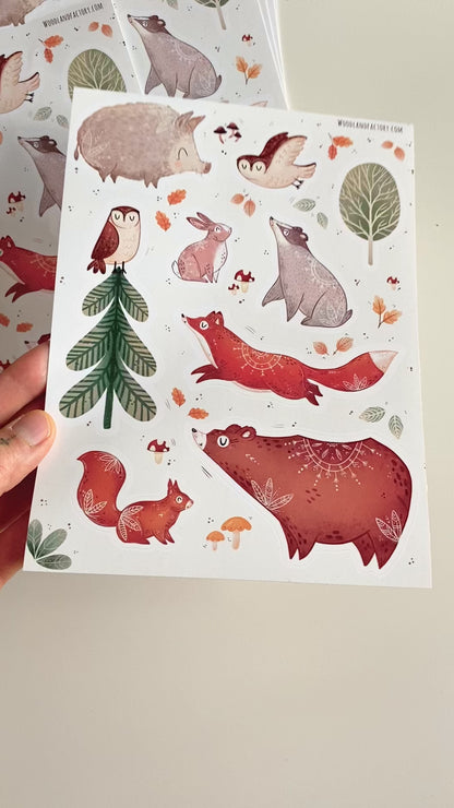 Sticker Sheet - Woodland Animals