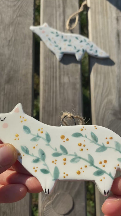 Arctic Fox - Hanging Ornament