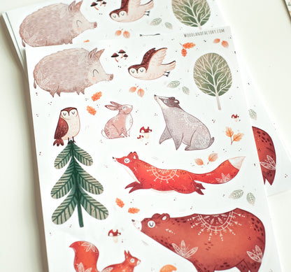 Sticker Sheet - Woodland Animals