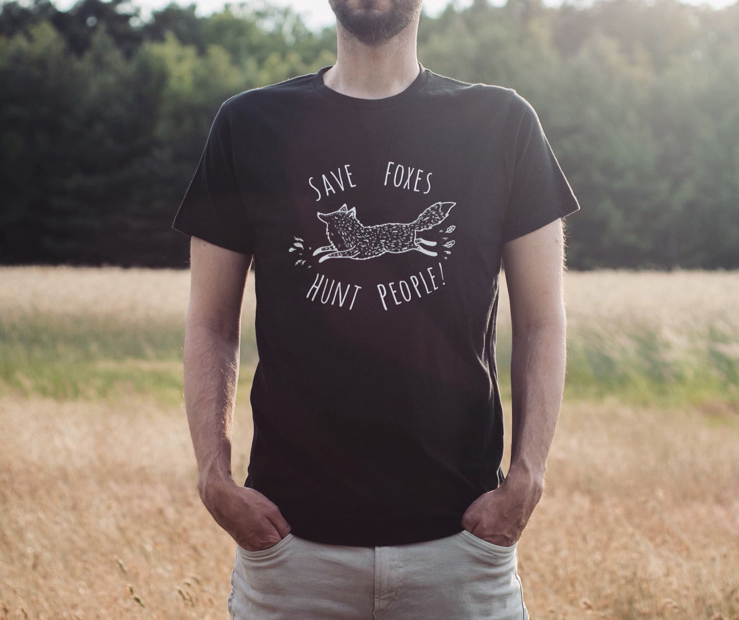 Fox T-shirt - Save Foxes Hunt People