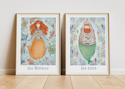 Sea Lover - Merman Print